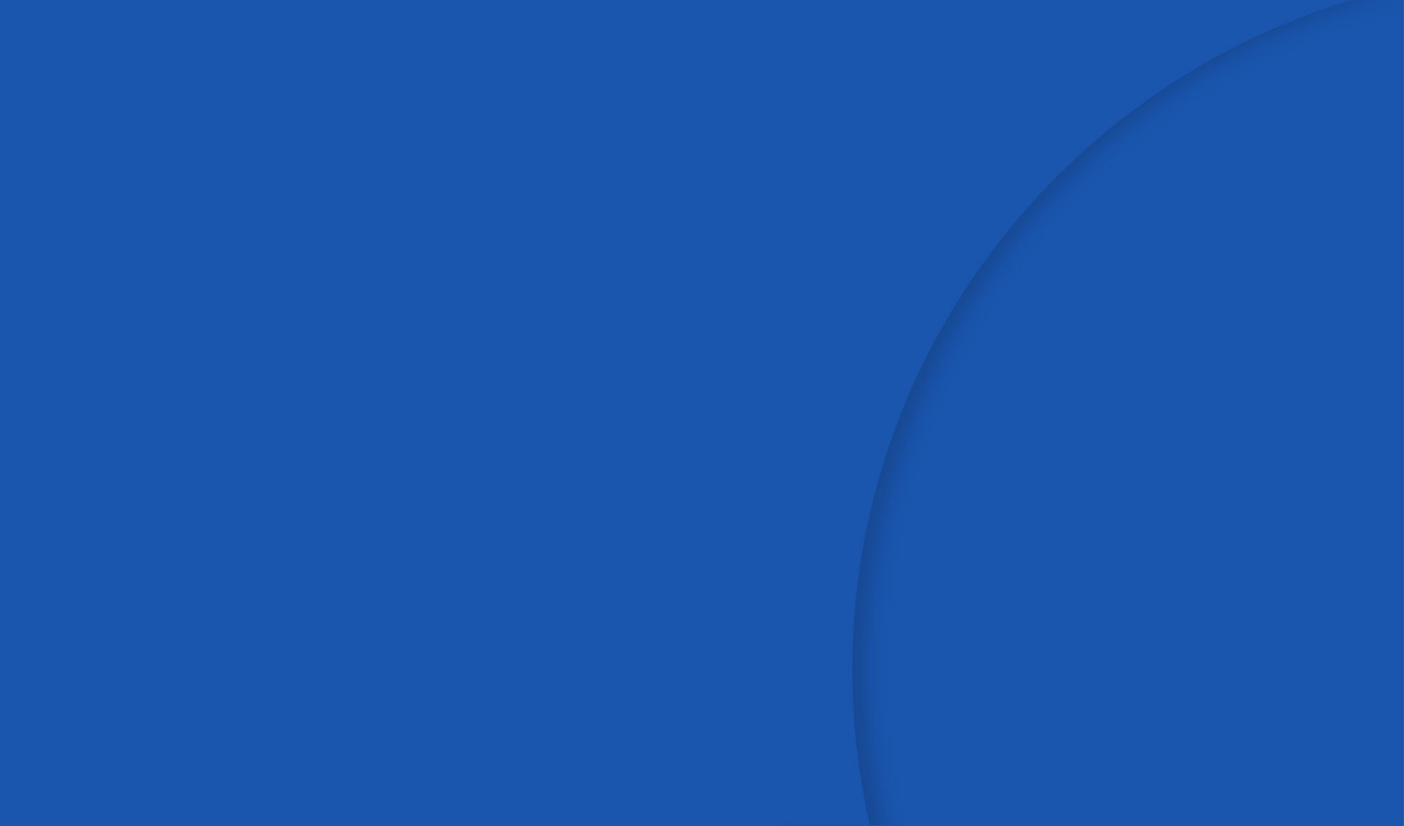 A plain blue background with the partial dark outline of a bubble in the bottom right corner.